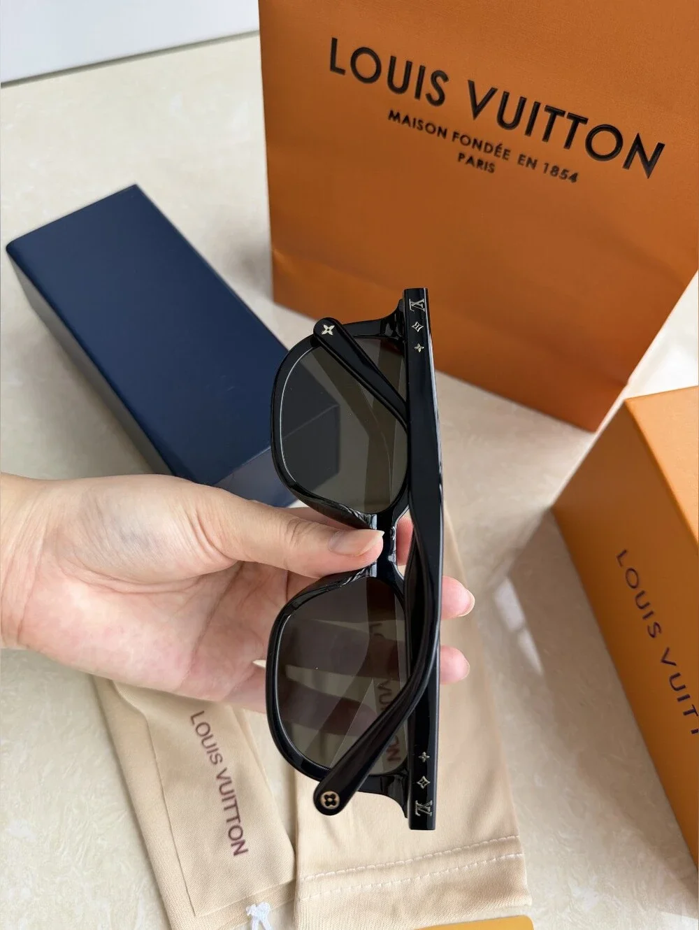 Louis Vuitton Black Women's Square Sunglasses